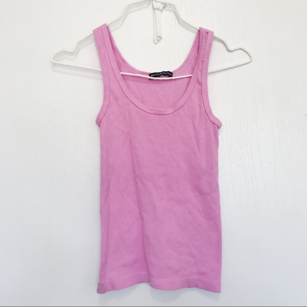 Brandy Melville pink ribbed tank top